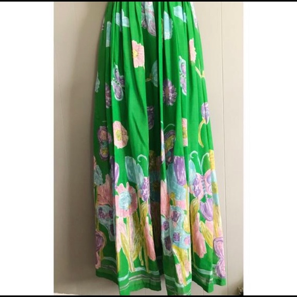COPY - Vintage Green Floral Maxi Dress - Picture 4 of 7
